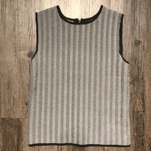 Eva Longoria Black & White Zip Tank